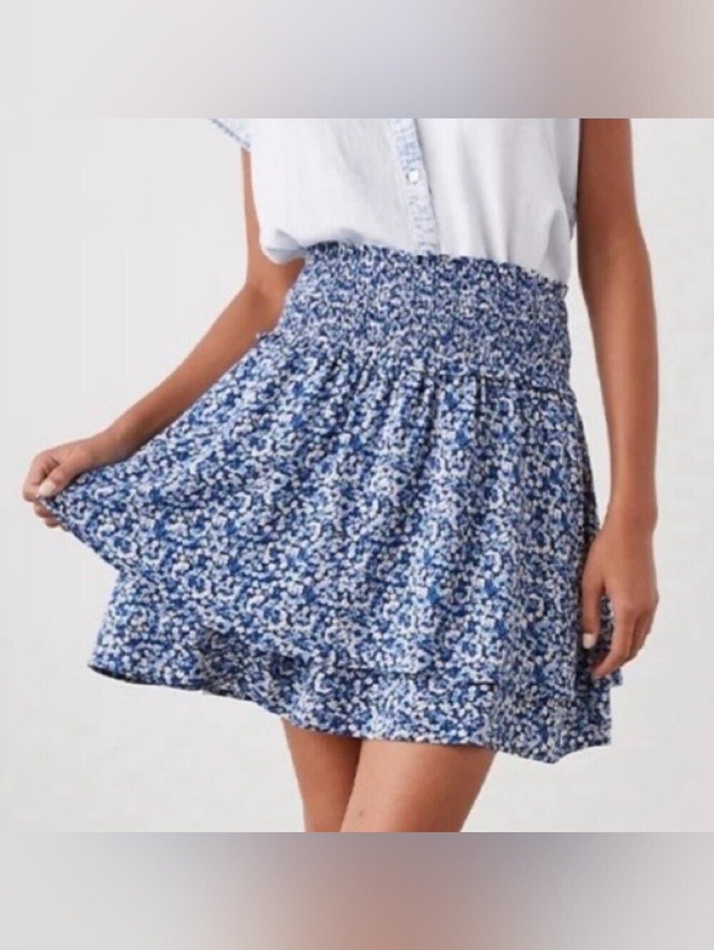 Rails Addison Mini Skirt Size XXS XS Navy Camellia Ditsy Floral Coquette Girly